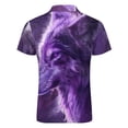 thumbnail image 5 of Purple Wolf Men Zipper T-shirt Summer Casual Short Sleeve T-shirt Top, 5 of 7