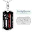 thumbnail image 2 of Reel Cool Dad Flag Fishing Stainless Steel or 18k Gold Premium Swivel Dog Tag Keychain, 2 of 10