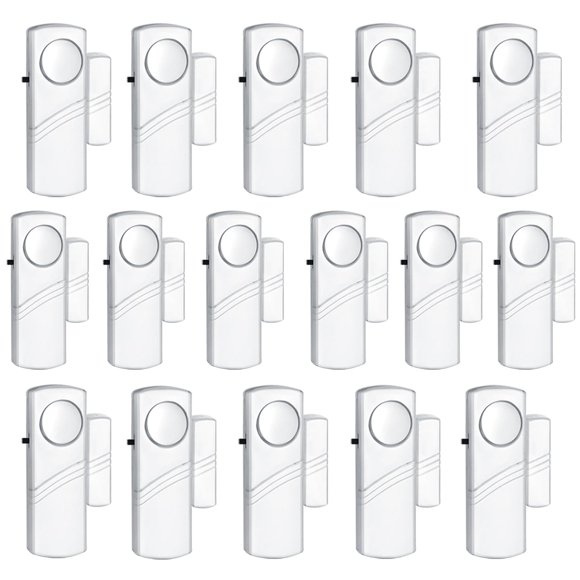 Alarma de seguridad para puertas y ventanas, sensor inalámbrico PLOJOP de 90 dB (paquete de 16)