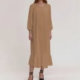thumbnail image 1 of WILLBEST Vestidos Nuevas Túnicas Largas Para Mujer Para Primavera Y Otoño Con Mangas Largas, Vestido Largo Retro Con Color Sólido Y Dobladillo Con Volantes., 1 of 3