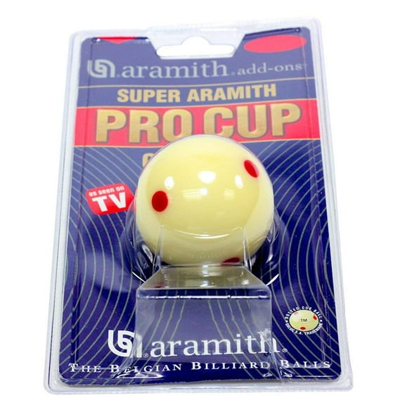 Aramith 2-1/4" Regulation Size Billiard/Pool Ball: Super Pro Cup Cue Ball with 6 Red Dots