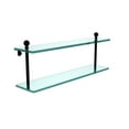 thumbnail image 2 of Allied Brass MA-2/22-BKM Mambo Collection 22 Inch Two Tiered Glass Shelf, Matte Black, 2 of 2
