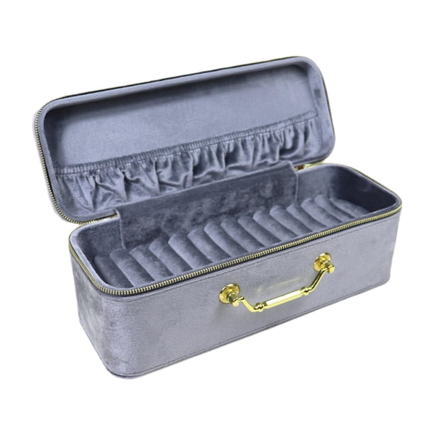 Estuche para pulseras, estuche para guardar joyas, 15 compartimentos, caja de presentación para joyería. Gris
