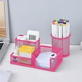 thumbnail image 5 of Metal Mesh Desk Organizer with 3 Compartments for Pens, Office Supplies, and Cellphone, 5 of 7