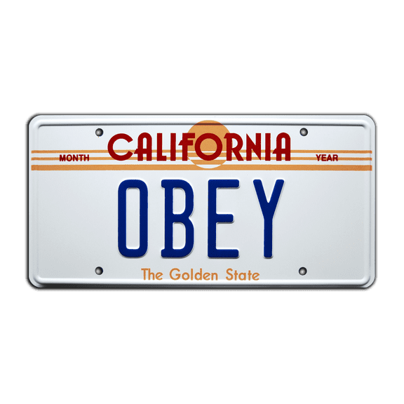 They Live | OBEY | Metal Stamped Vanity License Plate
