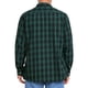 thumbnail image 3 of Camisas de manga larga ajustadas de botones con bolsillo para hombres INSPIRE CHIC en colores contrastantes, negro y verde a cuadros, 3 of 7