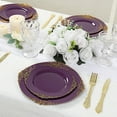 thumbnail image 6 of BalsaCircle 10 Purple Round 10" Disposable Plastic Salad Dinner Plates Gold Embossed Baroque Trim Party Events Decorations, 6 of 7