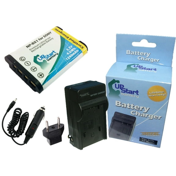 Sony RX1R Battery and Charger with Car Plug and EU Adapter - Replacement for Sony NP-BX1 Digital Camera Batteries and Chargers (1240mAh, 3.7V, Lithium-Ion)