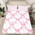 thumbnail image 2 of Manfei Dreamy Pink Bowknot Full Size Sheets, Cartoon Stars Print Bed Sheets, Teens Kids Child Sheet Sets, Breathable Home Decor, 4pcs, 2 of 7