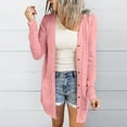 thumbnail image 2 of Herrnalise Women's Oversized Long Batwing Sleeve Cardigan Waffle Knit Sweater Coat Solid Color Button Down Jacket Pink,L, 2 of 8