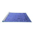 thumbnail image 2 of Ahgly Company Machine Washable Indoor Round Oriental Blue Industrial Area Rugs, 5' Round, 2 of 4
