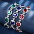 thumbnail image 2 of TopKiss Vintage European American Style Simulated Gemstone Full Diamond Encrusted Bracelet Jewelry Set with 8x8mm Main Stone, 2 of 7