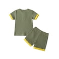 thumbnail image 2 of Xingqing Toddler Baby Boy Girl Summer Short Set Unisex Ribbed Short Sleeve T-Shirt Tops+Short Pants Outfits, 2 of 6