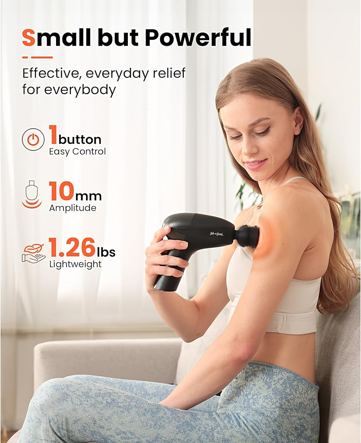 Bob & Brad UNI Mini Massage Gun, Deep Tissue Muscle Percussion Massage Gun for Athletes/Travel/Home