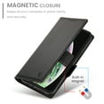 thumbnail image 4 of Allytechgroup for Apple iPhone X/ iPhone XS Case Wallet, Retro PU Leather Slim Fit Business Style Magnetic Closure Cards Slots RFID Blocking Phone Case for Women Men, Black, 4 of 6