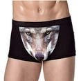 thumbnail image 5 of Magik 4 Pack Adult Mens 3D Wolf Eagle Boxer Briefs Animal Print Underwear Shorts Pants, 5 of 11