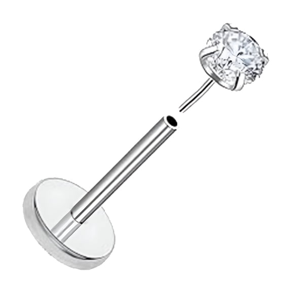 DESIGNICE 2026 New Titanium Flat Back Earrings Non Threaded Push in Nose Lip Cartilage Jewelry for Daily, Party, Casual, Club, Gift Puncture Studs for Men and Women