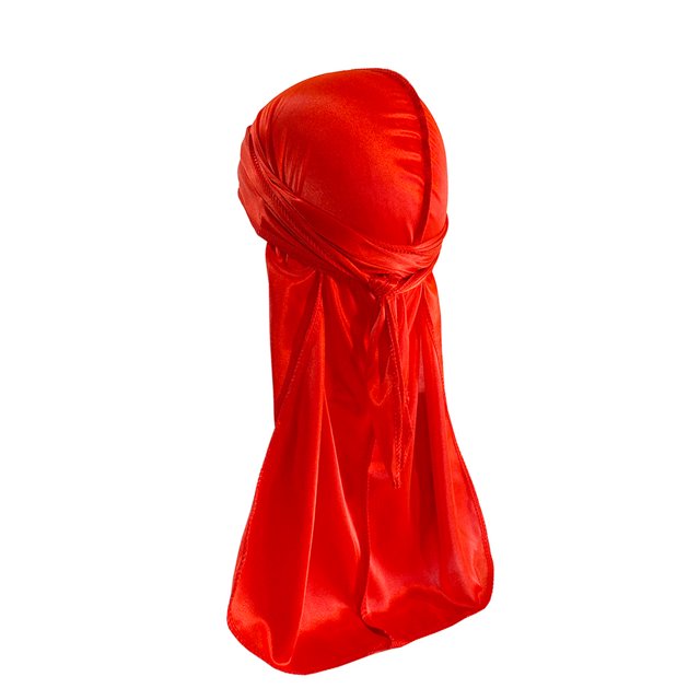 Turbante de satén Pañuelo cuadrado grande Turbante de satén con tacto de seda vintage para mujeres y niñas (rojo)