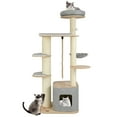 thumbnail image 1 of Gymax 63'' Tall Modern Cat Tree w/ Perch Condo Hammock 5.6'' Scratching Posts, 1 of 10