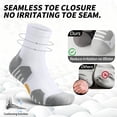 thumbnail image 5 of Mqamex Men's 6 Pairs Ankle Athletic Socks, Moisture Wicking Cushioned Socks with Arch Support for Running, Black/White/Grey Size 6.5-12.5, 5 of 8