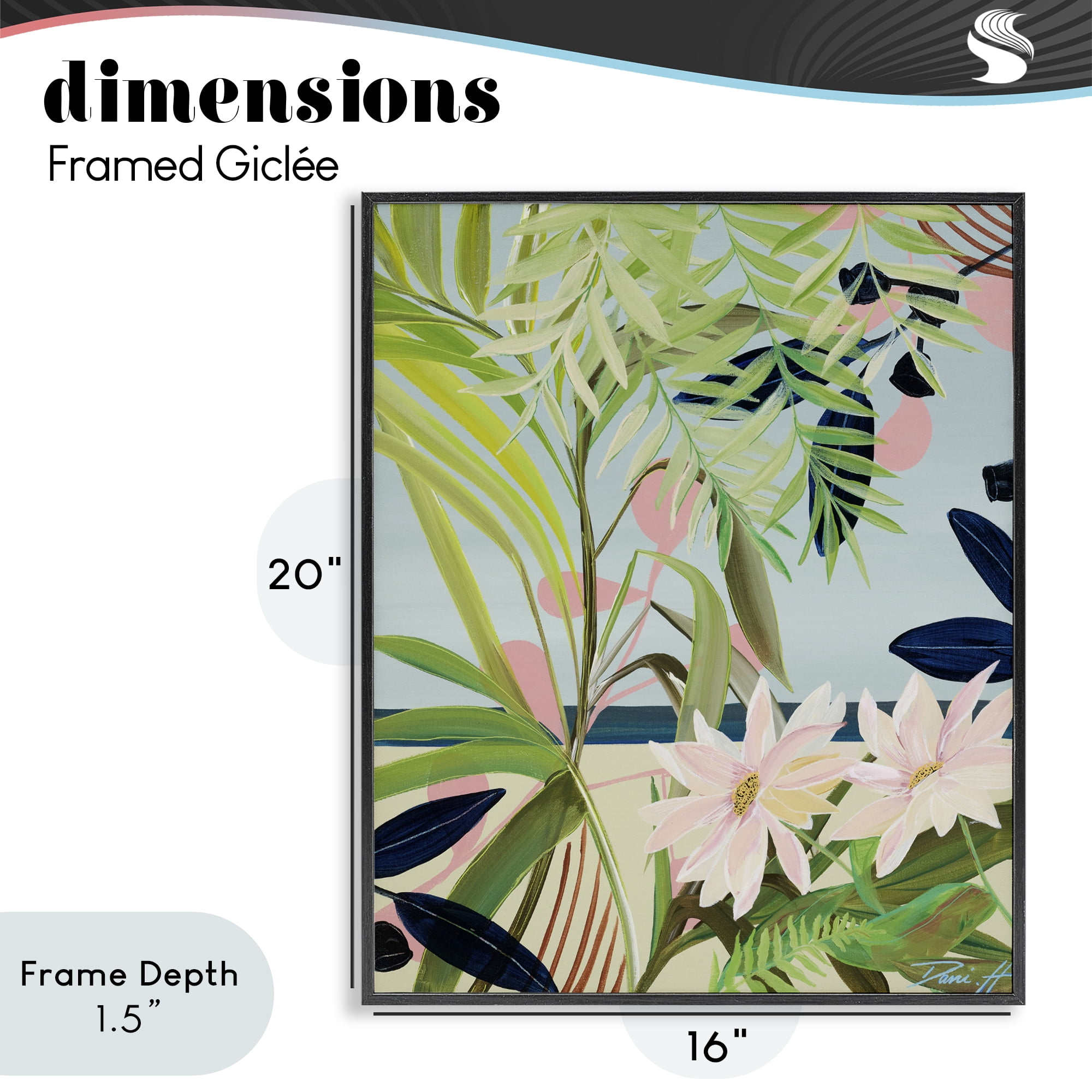 Stupell Industries Discovery of Lush Plants Black Framed Giclee Art, design by Dani Heyward