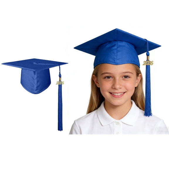 Graduation Cap Kids Blue Graduation Cap with Tassels for Graduation Cap 2026 Graduation Decorations