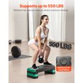 thumbnail image 2 of VEVOR Aerobic Exercise Step Platform Height Adjustable Workout Stepper 4 Riser Green, 2 of 9