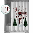 thumbnail image 4 of Christmas Snowman Shower Curtain, 72" x 72", Green Plaid Xmas Tree Waterproof Bathroom Curtain Washable Shower Curtain Set with 12 Hooks, 4 of 6