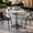 White Faux Marble/Black Base, variant on Flash Furniture 31.25" Round Indoor Outdoor Tabletop in Dark Brown with TopGuard HPL Technology and 22.75" x 22.75" Black Cast Iron Bistro Table Base