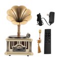 thumbnail image 2 of Lecteur CD, Gramophone BT Phonographe Plateau Tournant Lecteur de Musique CD Rétro en Forme de Phonographe Radio FM pour Décoration Maison Rassemblements de Musique, Lecture USB Entrée aux, 2 of 7