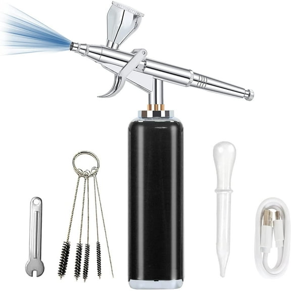High air Flow Airbrush Kit,Portable Airbrush Compressor, Rechargeable Cordless Airbrush, Mini Air Brush, Handheld Airbrush Gun for Barber, Model Painting, Nail Art, Makeup, Tattoo