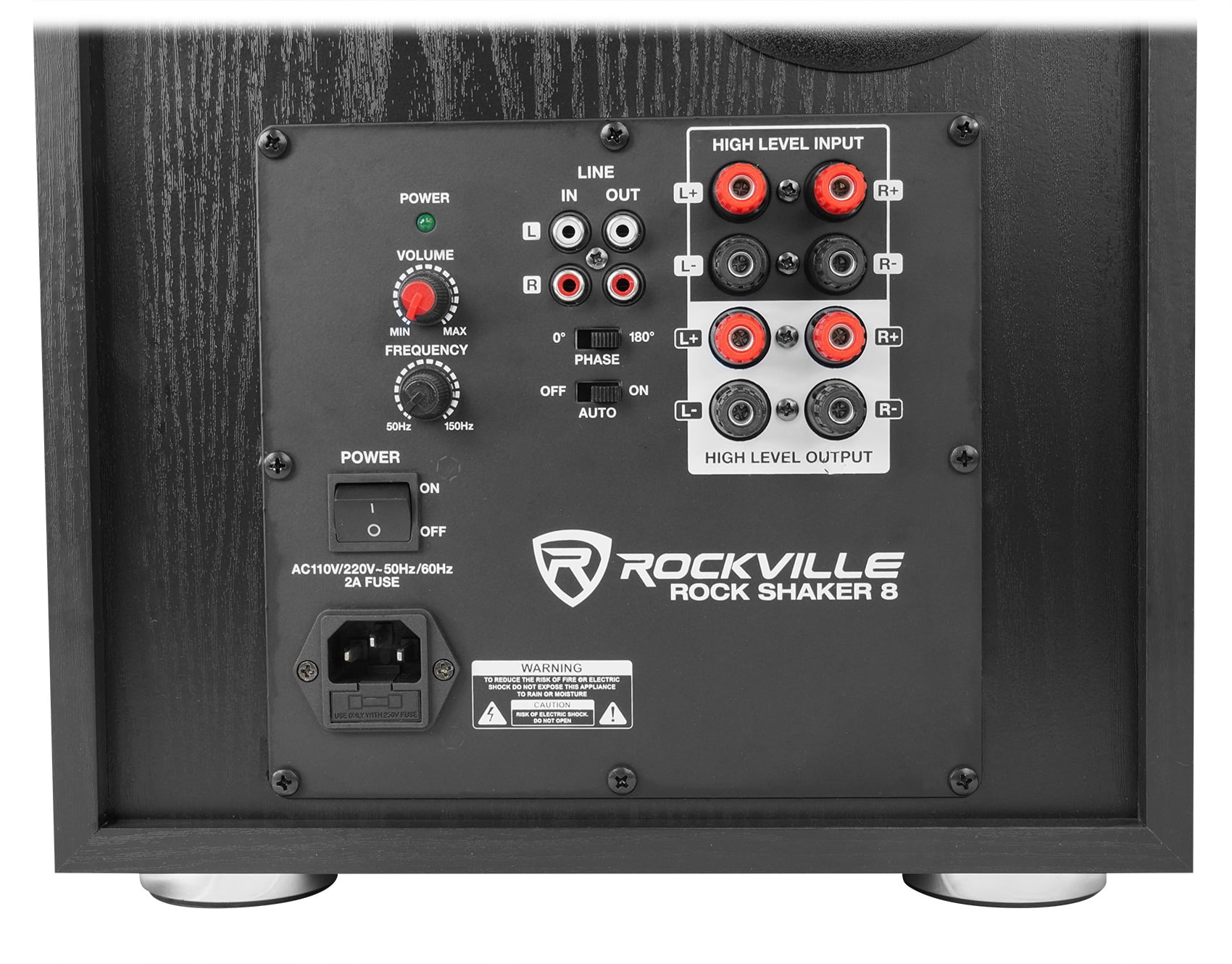 Rockville Bluetooth Home Receiver+(4) 6.5" Bookshelf Speakers+8" Subwoofer Sub + Rockville R14GSBR100 Red/Blk 14 Gauge 100' Ft. Mini Spool Car Audio Speaker Wire