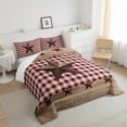 thumbnail image 3 of Manfei 3D Texas Stars Bedding Comforter Set,Vintage Geometric Checkered Twin Comforter Sets,Country Farmhouse Lodge Bedding Set For Boys Kids,Super Cozy Room Decor Reversible,2 Pieces, 3 of 8