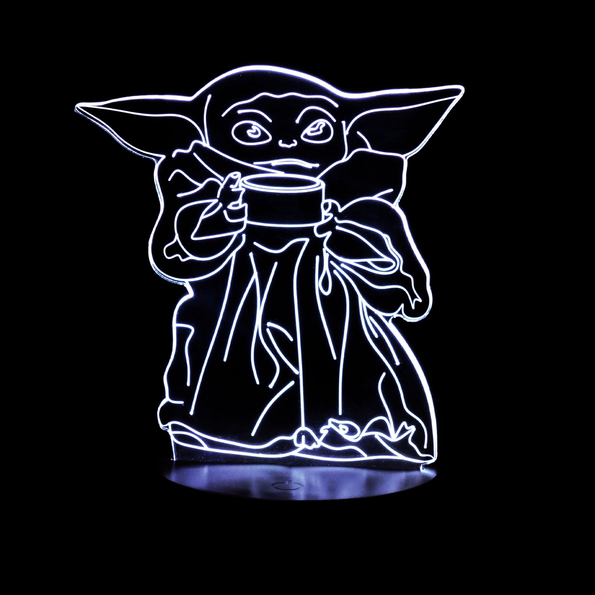 3d Baby Yoda Desk Light 7 Color Led Lamp Base With Usb Or Battery And Touch Control Rotating Fade Or Solid Color Mode Makes A Perfect Nightlight For Kids Or Unique