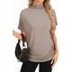 thumbnail image 3 of LYANER - Blusa de verano de manga corta con volantes y cuello alto para mujer, 3 of 3