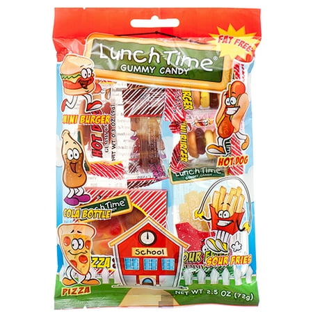 New 313451  Gummy Zone Lunch Time 2.5 Oz (12-Pack) Candy Bag Cheap Wholesale Discount Bulk Candy Candy Bag