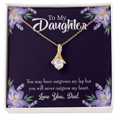 thumbnail image 1 of To My Daughter Never Outgrow my Heart From Dad Alluring Ribbon Necklace Message Card, 1 of 7