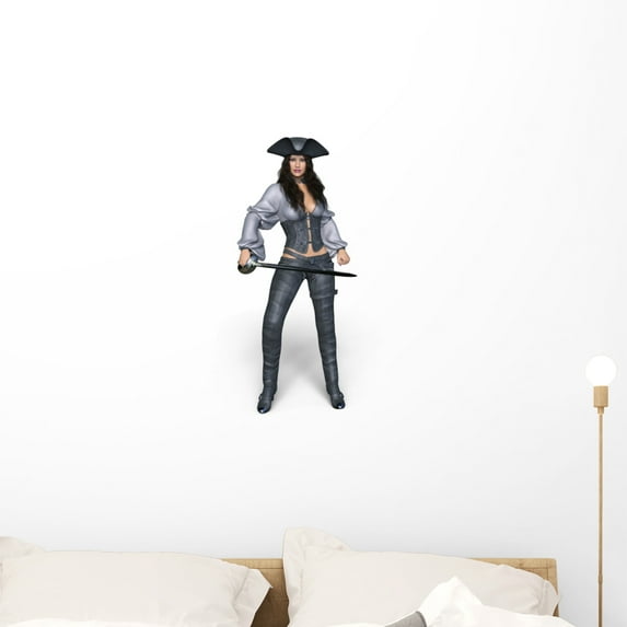 Female Corsair Pirate Wall Decal Wallmonkeys Peel and Stick Decals for Boys (36 in H x 28 in W) WM502794