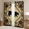 thumbnail image 2 of Homewish Rustic Bear Print Blackout Curtains Set of 2 (52x84 Each) for Men, Jungle Plant Botanical Window Curtains, Hippie Western Animal Curtains and Drapes, Blackout Curtains Room Decor, 2 of 6