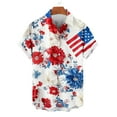 thumbnail image 4 of Blusa y camisa de manga corta con cuello vuelto Camisa casual para hombre Camisa de bolos vintage de manga corta Camisas de verano de playa cubana Camisa con botones Blusa para hombre Poliéster, 4 of 6