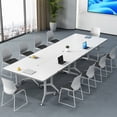 thumbnail image 2 of Folding Conference Table with Wheels 2 Pack 70.8 Inch Flip Top Mobile Training Tables Heavy Duty Spliceable Modular Meeting Room Desk for Office, 2 of 6