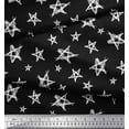 thumbnail image 3 of Soimoi Black Cotton Duck Fabric Stars Star Printed Craft Fabric by the Yard 44 Inch Wide, 3 of 3