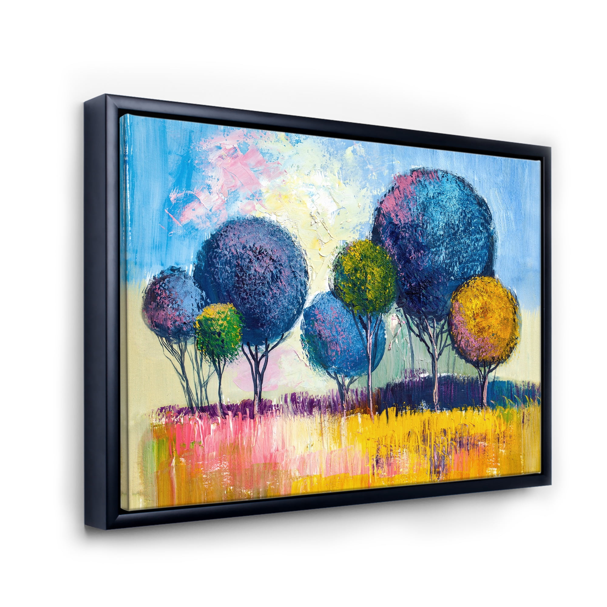 Designart 'Autumn Colorful Fantasy Trees III' Modern Framed Canvas Wall Art Print