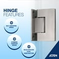 thumbnail image 6 of Aston Sdr965ez-483480 Belmore Xl 80" High X 48" Wide Hinged Frameless Shower Door - Gold, 6 of 7