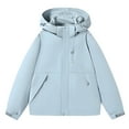 thumbnail image 4 of DHFJKG Rain Jacket For Women Solid Color Lightweight Windbreaker Loose Fit Zipper Raincoat Hiking Outfits With Hood Plus Size Cozy Coats, 4 of 4