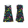 thumbnail image 7 of Daiia Geometric 1980s Styled Print Women's Dresses 2025 Trendy Short sleeve Dresses Casual Baggy Flowy Maxi Sun Dresses, 7 of 7