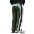 thumbnail image 3 of WTOBBY Men's Colorblock Striped Corduroy Trousers Casual Fashion Pants for Daily Wear Comfortable Relaxed Fit Men's Lounge Pants,Army Green L, 3 of 3