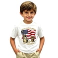 thumbnail image 4 of Tisuna Boys America Anniversary T Shirts Kids Short Sleeve Crew Neck USA Flag Print Tops Breathable Toddler Youth 4th Of July 250 Years Freedom Tees White Size 4-5 Years, 4 of 4