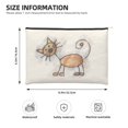 thumbnail image 3 of Zufioo Brown Cat Cartoon Print DuPont Paper Portable Toiletry Bag, 8.9x6.5 inch Zippered Hand-held Paper Cosmetic Bag Storage Tool Kit, 3 of 7