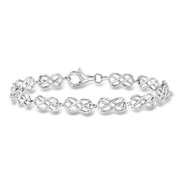 Ross-Simons Sterling Silver Celtic Knot and Infinity Station Bracelet, Women's, Adult